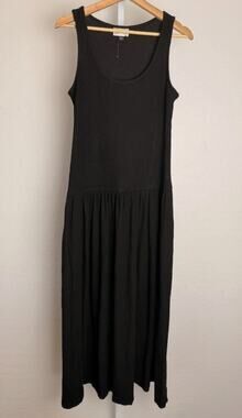 Universal Thread Black Ribbed Tank Midi Dress Small NWOT
